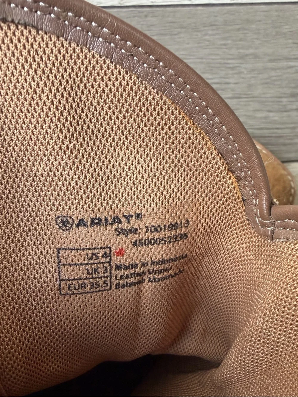 Ariat Kids Brown Suede & Tan Textile Western Boots size 4